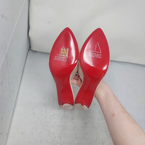 Christian Louboutin Leche Pink Apostropha Strass Mesh Mule Sandal - Picture 2 of 12